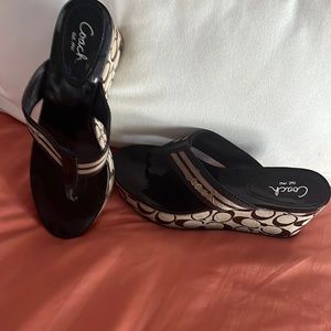 Coach wedges never worn